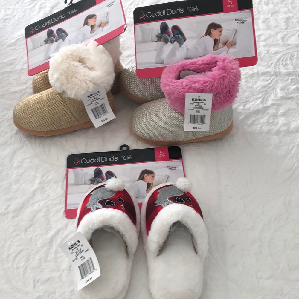 CuddlDuds Children’s Slippers Lot of 3